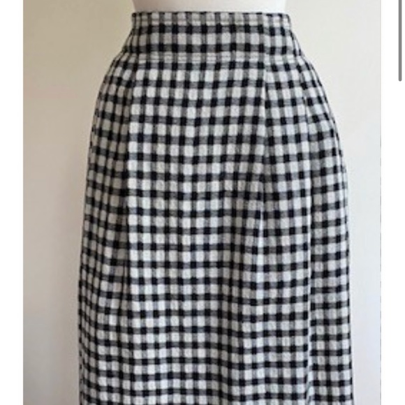 Toast Black/Cream Houndstooth Check Wool Skirt - Picture 1 of 6